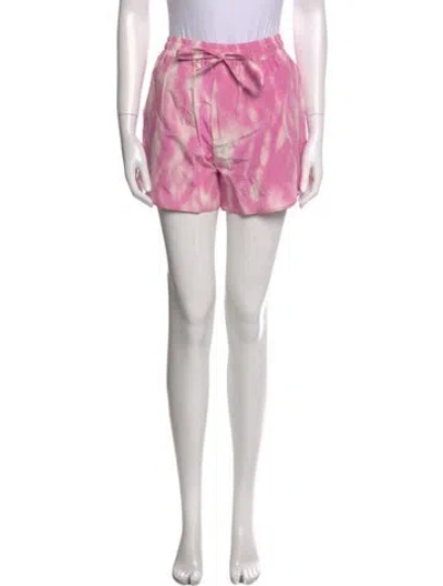 Pre-owned Ganni Tie-dye Print Mini Shorts W/ Tags In Pink