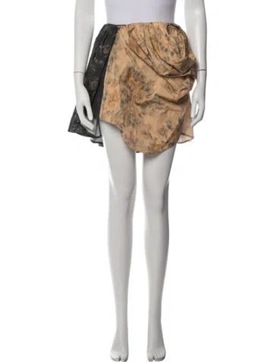 Pre-owned Ganni Tie-dye Print Mini Skirt In Orange