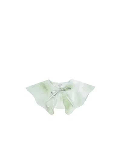 Ganni Tie-dye Woven Shawl In Green