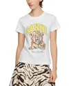 Ganni Organic Cotton T-shirt With Front Print In White