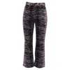 Ganni Tiger-print High-rise Bootcut Jeans In Pink Cotton Denim In Gray