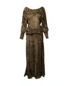 Ganni Tiger Print Skirt And Blouse Set In Multicolor Viscose In Multi