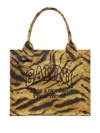 Ganni Large Tote Bag Made From Recycled Cotton In Brown