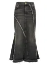 Ganni Black Tint Edge Denim Long Skirt