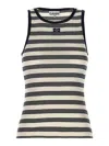 Ganni Striped Ribbed Tank Top Round Neck
