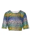 Ganni Multicolor Leopard Long Sleeve T-shirt