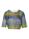 Ganni Top Animalier In Animal Print