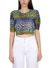 Ganni Top Animalier In Multicolour