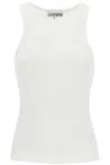 Ganni Soft Cotton Rib Tank Top Bright White