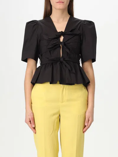 GANNI TOP GANNI WOMAN COLOR BLACK,G51776002