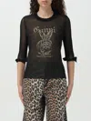 Ganni Transparent Jacquard Top With Playful Graphic In Black