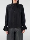 Ganni Shirt In Black Polyamide Polyester In Black