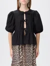 Ganni Women Camicia In Popeline In Black