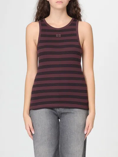 Ganni Women Stripe Rib Tank Top In Multi
