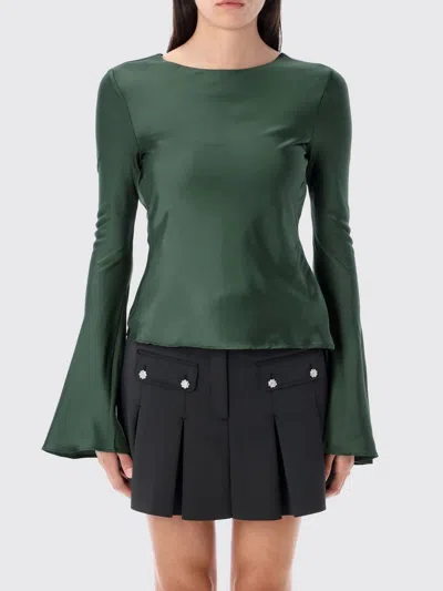GANNI TOP GANNI WOMAN COLOR GREEN,H24038012