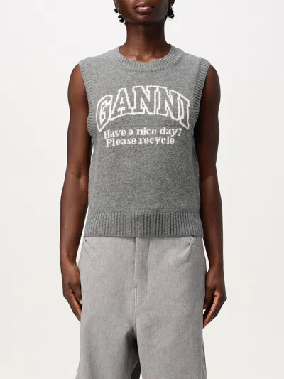 GANNI WAISTCOAT GANNI WOMAN COLOR GREY,G40635020