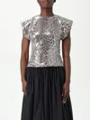 Ganni Leopard Blouse With Sequins In Multicolor