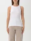 Ganni Soft Cotton Rib Tank Top In 白色