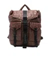 Ganni Quilted-design Backpack In Brown