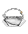 Ganni Mini Leather Bou Top-handle Bag In Silver