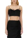 Ganni Top With Bows In Black