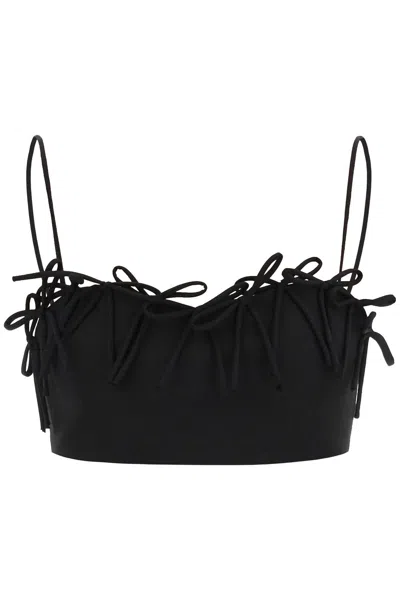 Ganni Top With Bows In Black