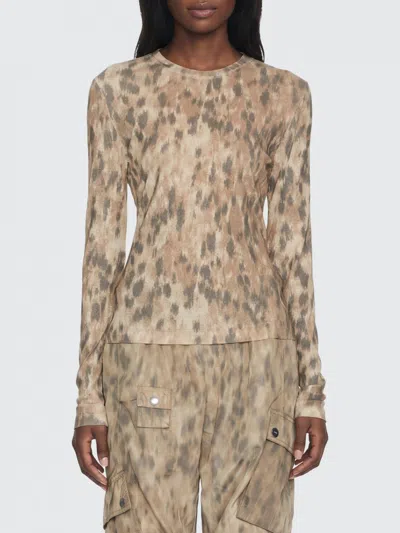 Ganni Top  Woman Color Beige In Brown