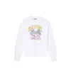 Ganni Basic Cotton Long-sleeve T-shirt With Teddy Mushroom Print In White