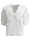 Ganni Blouse With Exaggerated Collar And Ruffle
