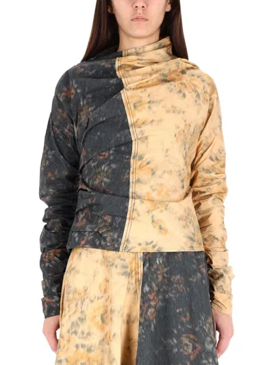 Ganni Tops With Ruches In Multi