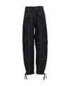 Ganni Straight Leg Cargo Pants In Black
