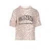 Ganni Women Leopard Wool Mix T-shirt