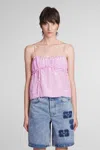 Ganni Topwear In Rose-pink Viscose In Rose-pink