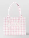 Ganni Tote Bag Checkered Dual Handles