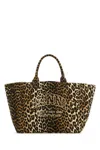Ganni Tote Bag With Animal Pattern In Animal Print