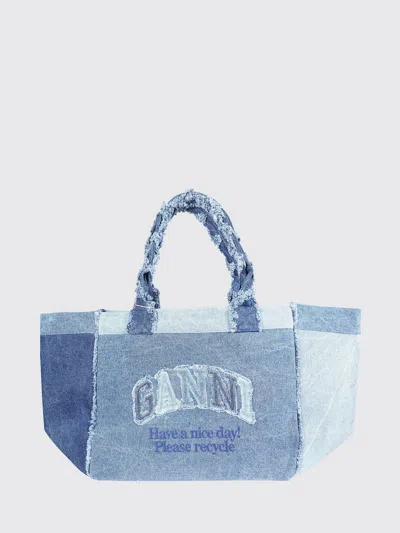 Ganni Tote Bag Woman In Blue