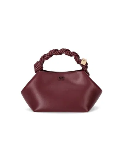 Ganni Bou Burgundy Handbag In Red