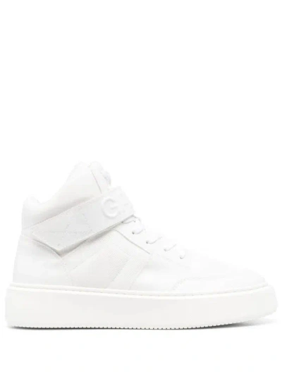 Ganni Touch-strap High-top Sneakers In White
