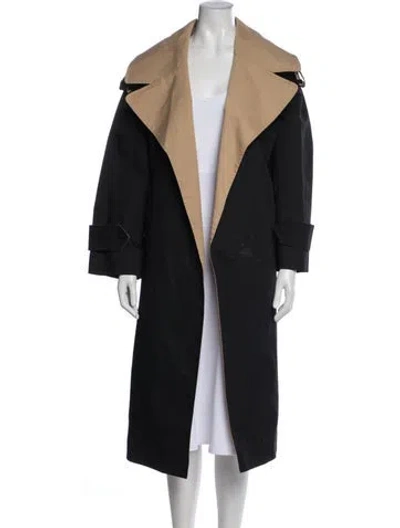 Pre-owned Ganni Trench Coat In Black