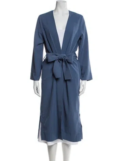 Pre-owned Ganni Trench Coat In Blue