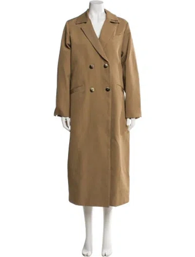Pre-owned Ganni Trench Coat In Brown