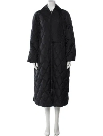 Pre-owned Ganni Trench Coat In Gray