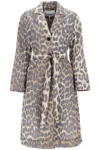 GANNI TRENCH COAT IN LEOPARD FAILLE