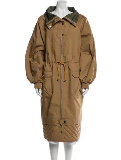 Pre-owned Ganni Trench Coat In Neutral