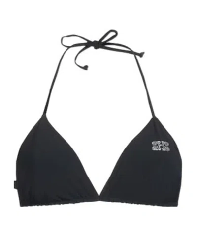 Ganni Triangle Bikini Top In Black