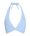 Ganni Triangle Bikini Top In Blue