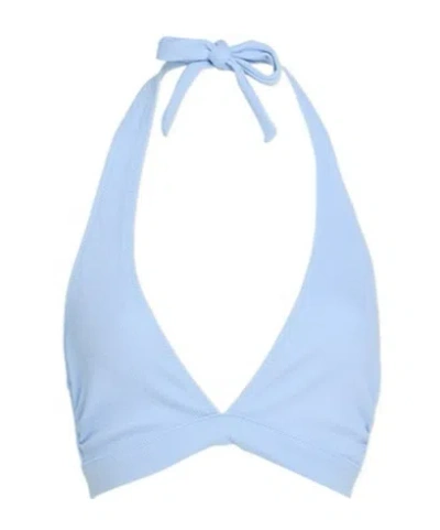 Ganni Triangle Bikini Top In Blue