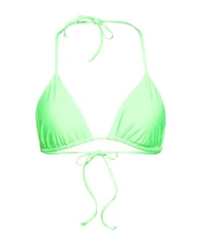 Ganni Triangle Bikini Top In Green