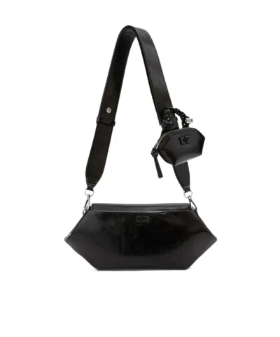 Ganni Triomphe Multi-pouch Shoulder Bag In Black