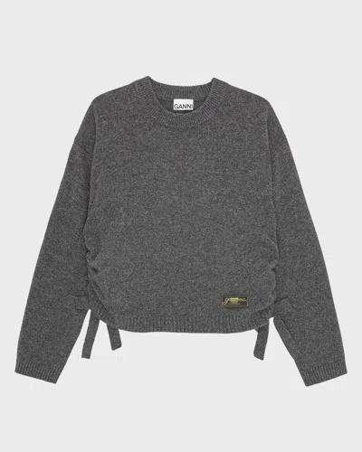 Ganni Tröja Future Wool Mix Oversized O-neck Phantom